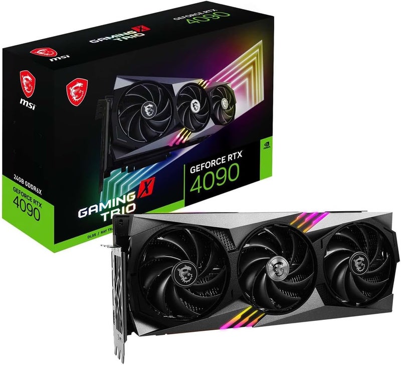 إم اس أي Gaming GeForce RTX 4090, 24GB GDRR6X, 384-Bit, Boost Clock: 2595 MHz, HDMI/DP Nvlink Tri-Frozr 3 Ada Lovelace Architecture OC Graphics Card (RTX 4090 Gaming X Trio 24G) - Image 1